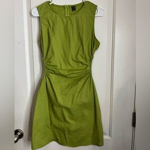 SHEIN Lime Green Ruched Mini Dress